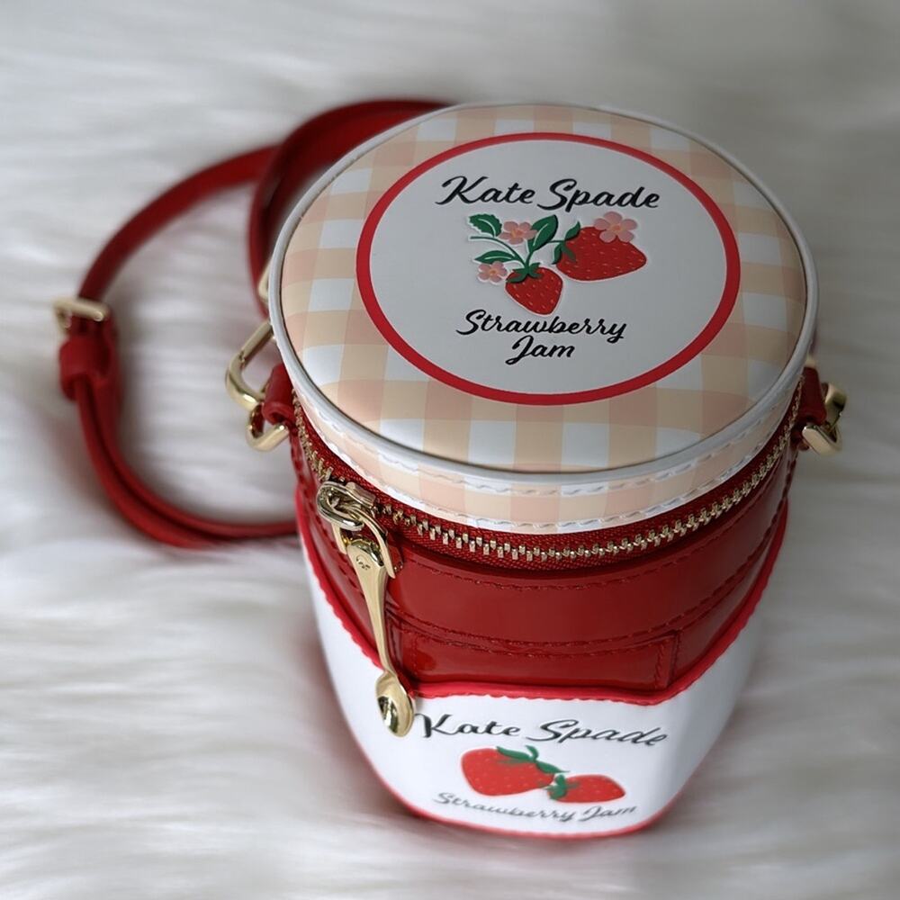 NWT Kate Spade Strawberry Dreams 3D Jam Crossbody/ Red-Gold - Picture 3 of 8